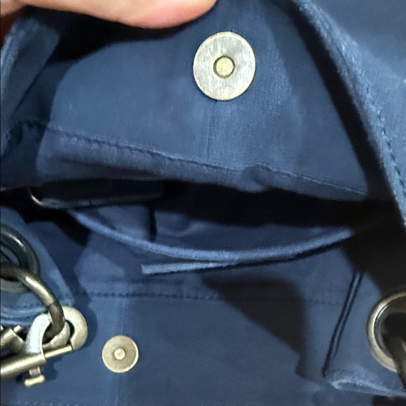 LIEBESKIND BERLIN Navy Blue Suede Leather With Calf Hair Shoulder Vintage Bag - Picture 10 of 10